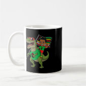 Juneteenth Black King Riding T Rex Dino Funny Boys Kaffeetasse (Links)