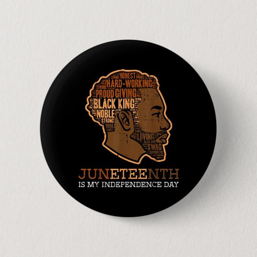 Juneteenth Black King Unabhängigkeitstag Melanin V Button (Vorderseite)