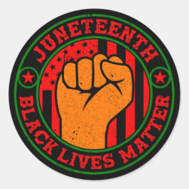 Juneteenth Black Lives Matter Runder Aufkleber