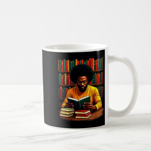 Juneteenth Black Man Reading Books Kaffeetasse (Rechts)