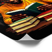 Juneteenth Black Man Reading Books Poster (Ecke)