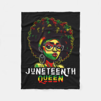 Juneteenth Black Melanin Queen Natural Afro Hair W Fleecedecke