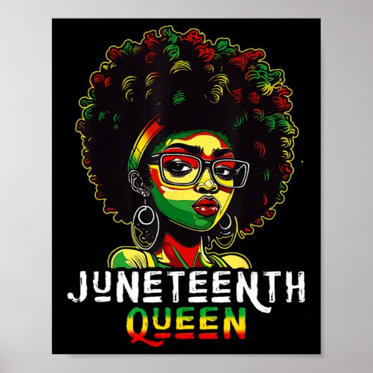 Juneteenth Black Melanin Queen Natural Afro Hair W Poster (Vorne)