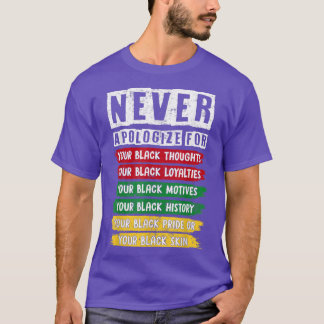 Juneteenth Black Pride Never Apologize For Your Bl T-Shirt