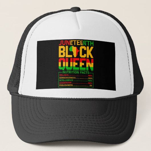 Juneteenth Black Queen Truckerkappe (Vorderseite)