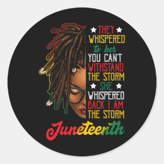 Juneteenth Black Women Dreadlocks Loc'd Hair Messy Runder Aufkleber