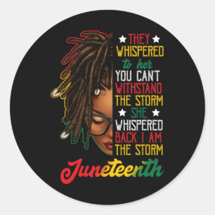 Juneteenth Black Women Dreadlocks Loc'd Hair Messy Runder Aufkleber