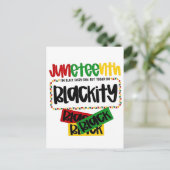 Juneteenth Blackity Black Black Funny Ankündigungspostkarte (Stehend Vorderseite)