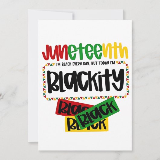 Juneteenth Blackity Black Black Funny Save The Date (Vorderseite)