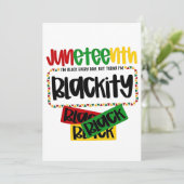Juneteenth Blackity Black Black Funny Save The Date (Stehend Vorderseite)