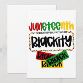 Juneteenth Blackity Black Black Funny Save The Date (Vorne/Hinten)