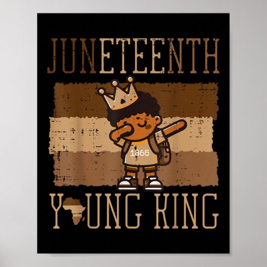 Juneteenth Boy Dab Young King Niedlich African Boy Poster (Vorne)