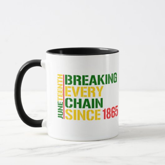 JUNETEENTH Breaking Every Chain 1985 BLACK MONTH Tasse (Links)