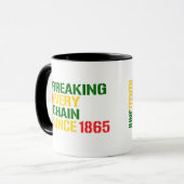 JUNETEENTH Breaking Every Chain 1985 BLACK MONTH Tasse (Vorderseite Links)