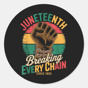 Juneteenth bricht jede Kette seit 1865 Afrikanisch Runder Aufkleber