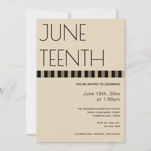 Juneteenth Brown Tan Black Freedtical Einladung (Vorderseite)