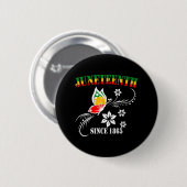 Juneteenth Butterfly Flag feiert schwarze Freiheit Button (Vorne & Hinten)