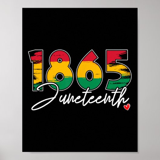 Juneteenth Celebrate Black Freedom 1865 Heart Hist Poster (Vorne)