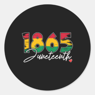 Juneteenth Celebrate Black Freedom 1865 Heart Hist Runder Aufkleber