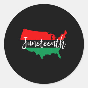 Juneteenth Celebrate Black Freedom Usa Karte Black Runder Aufkleber