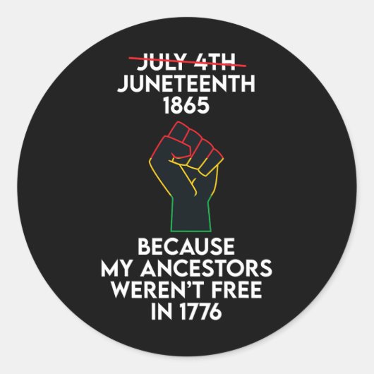Juneteenth Celebrates Black African American Freed Runder Aufkleber (Vorderseite)