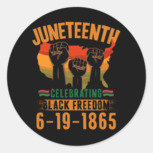 Juneteenth Celebrating Black Freedom 186 African Runder Aufkleber (Vorderseite)