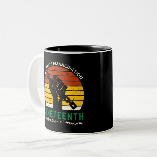 Juneteenth Celebrating Freedom Zweifarbige Tasse (Vorderseite Links)