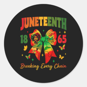 Juneteenth Coquette-Schleife bricht jede Kette sei Runder Aufkleber