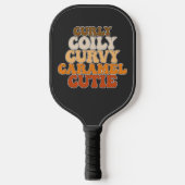 Juneteenth Curly Coily Curvy Caramel Süsse Pickleball Schläger (Vorderseite)