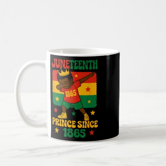 Juneteenth Dabbing Groovy Afrikanischer Kleinkind Kaffeetasse (Links)