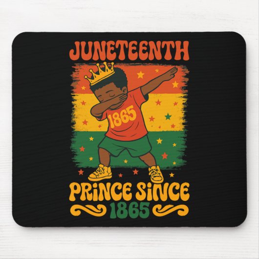 Juneteenth Dabbing Groovy Afrikanischer Kleinkind Mousepad (Vorne)