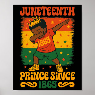 Juneteenth Dabbing Groovy Afrikanischer Kleinkind Poster