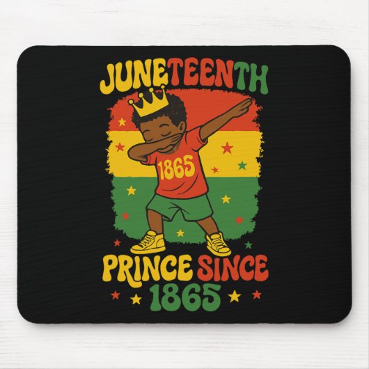 Juneteenth Dabbing Groovy Schwarzer Junge 1865 Afr Mousepad (Vorne)