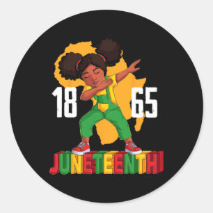 Juneteenth Dabbing Mädchen Kinder Mädchen Frauen S Runder Aufkleber