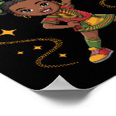 Juneteenth Dabbing Schwarze Mädchen Queen Skin Dab Poster (Ecke)