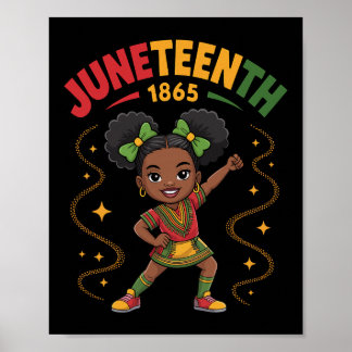 Juneteenth Dabbing Schwarze Mädchen Queen Skin Dab Poster