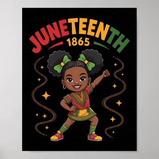 Juneteenth Dabbing Schwarze Mädchen Queen Skin Dab Poster (Vorne)
