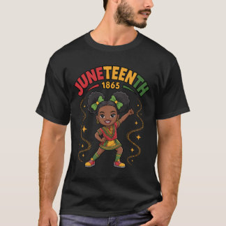 Juneteenth Dabbing Schwarze Mädchen Queen Skin Dab T-Shirt