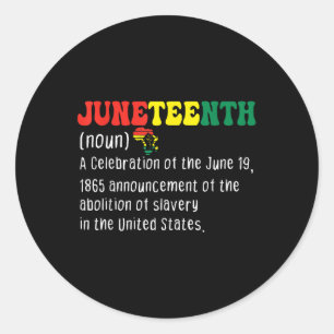 Juneteenth-Definition Männer Frauen feiern Schwarz Runder Aufkleber