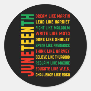 Juneteenth Dream like Martin Black History African Runder Aufkleber
