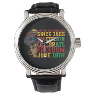 Juneteenth Ein Tag des Gedenkens Schwarze Freiheit Armbanduhr