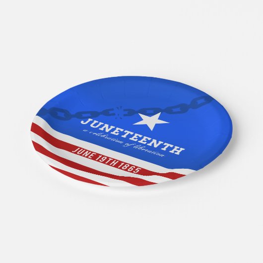 Juneteenth eine Feier der Befreiung Pappteller (Schrägansicht)