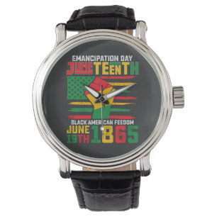 Juneteenth-Emancipation-Tag Schwarze amerikanische Armbanduhr