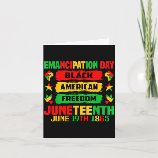Juneteenth-Emanzipationstag Schwarz 19. Juni 1865 Karte (Vorderseite)
