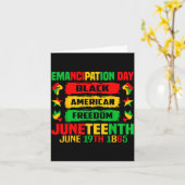 Juneteenth-Emanzipationstag Schwarz 19. Juni 1865 Karte (Gelbe Blume)