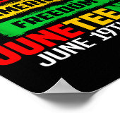 Juneteenth-Emanzipationstag Schwarz 19. Juni 1865 Poster (Ecke)