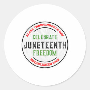 Juneteenth Feiern Schwarze Unabhängigkeit Freiheit Runder Aufkleber