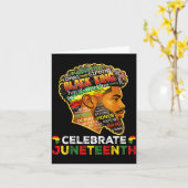 Juneteenth feiert 1865 Freiheit schwarzer König Karte (Gelbe Blume)