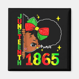 Juneteenth feiert 1865 süße schwarze Mädchen Kinde Magnet