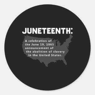 Juneteenth feiert Freedom Black African American Runder Aufkleber